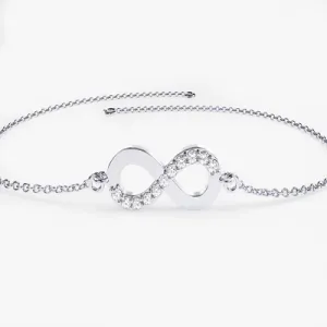 0.11CTW Natural Diamond Infinity Bracelet