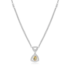 0.23ct Diamond and 0.34ct Citrine Necklace set in 14KT White Gold / NSC9359