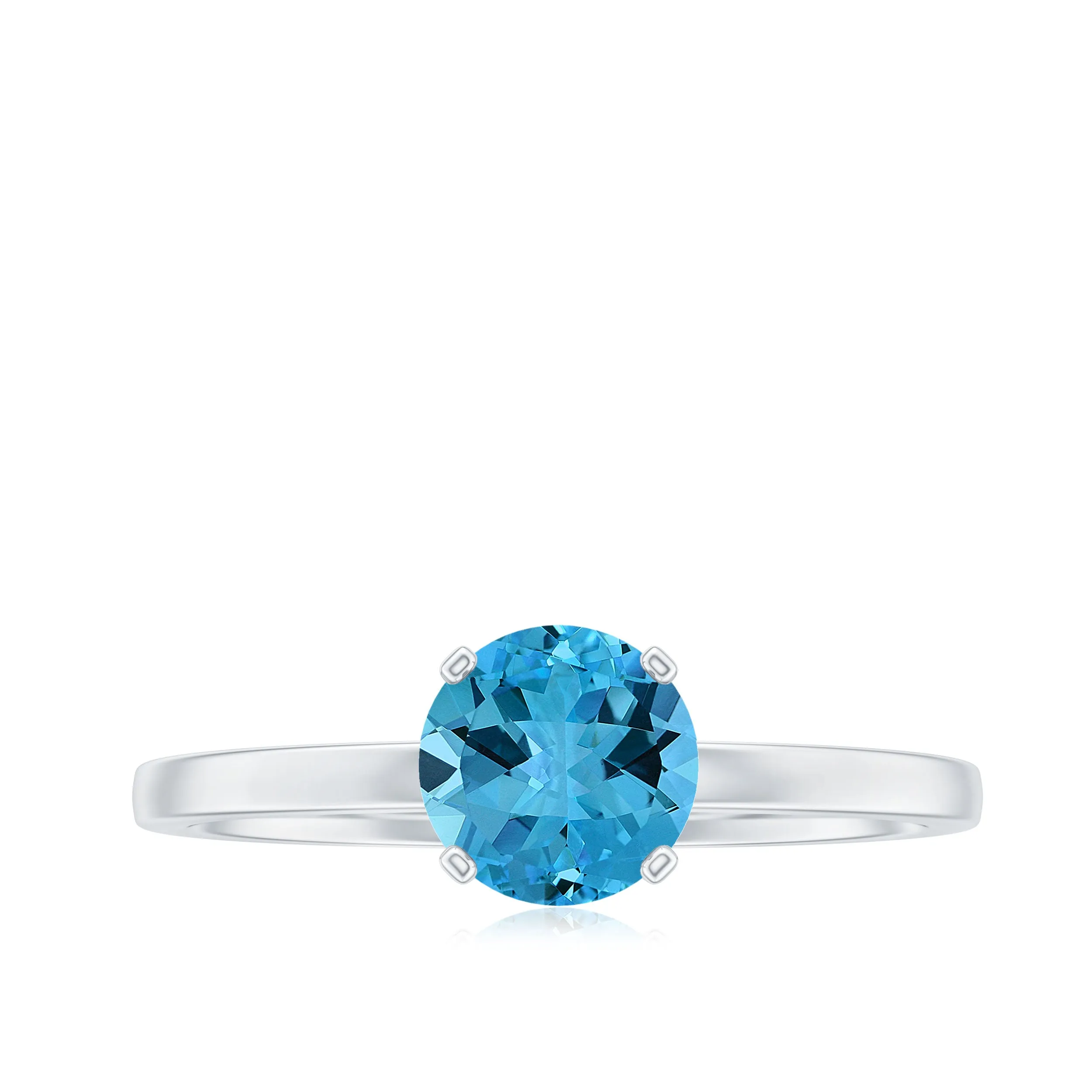 0.75 CT Swiss Blue Topaz Solitaire Promise Ring