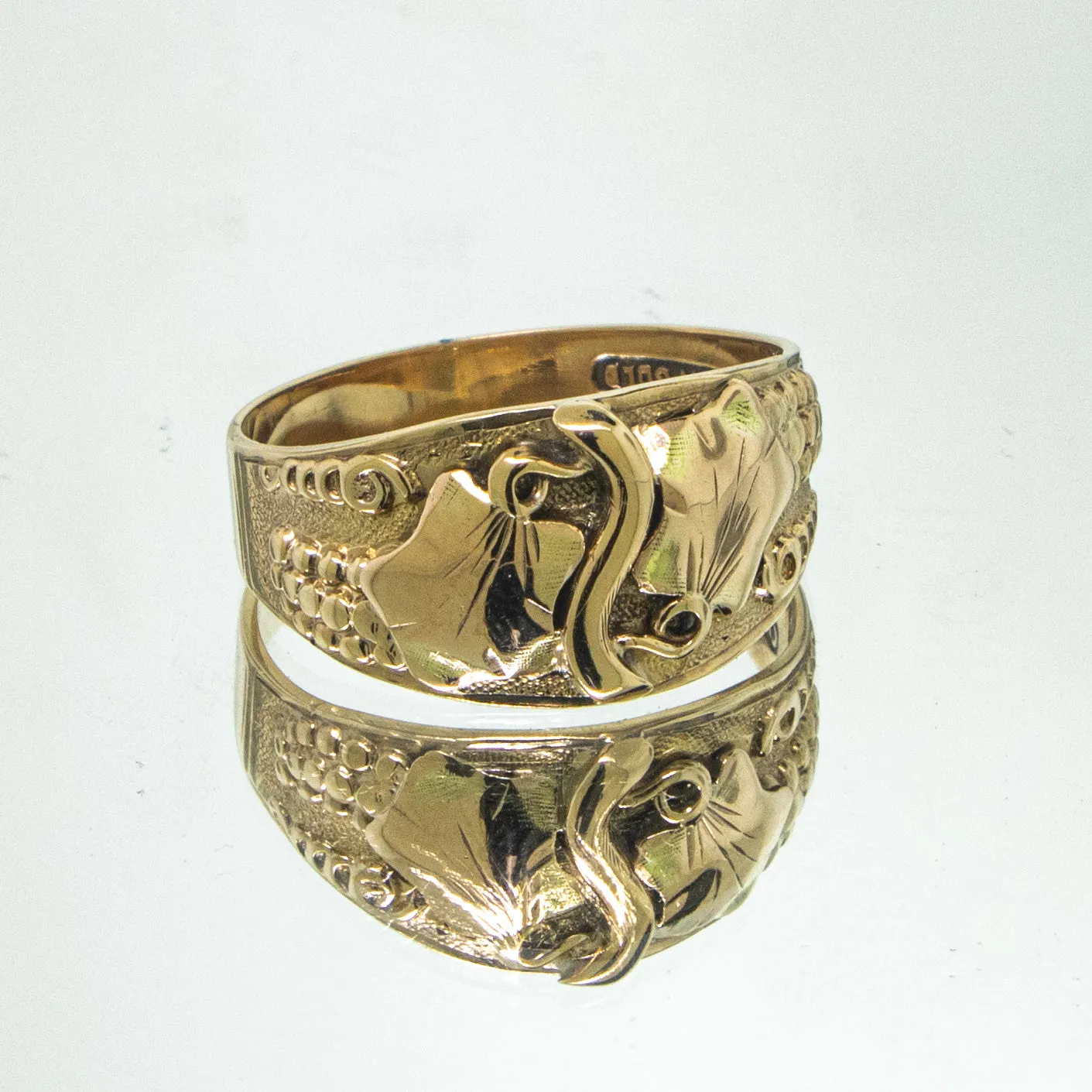 10K Yellow Gold Grape Vine Design Band California Gold Sz 10.75 (Estate Jewelry)