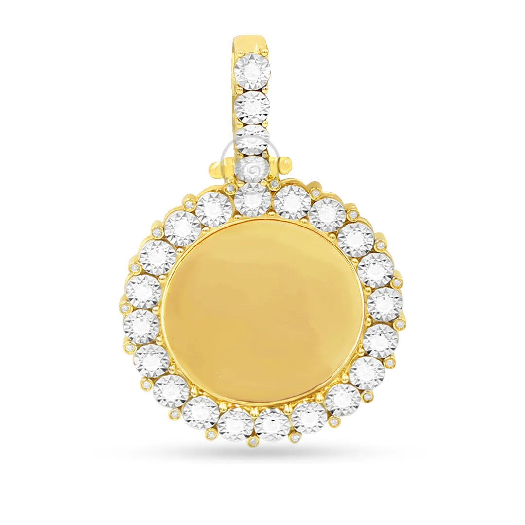 10K Yellow Gold Memory Pendant with 0.21CT Diamonds