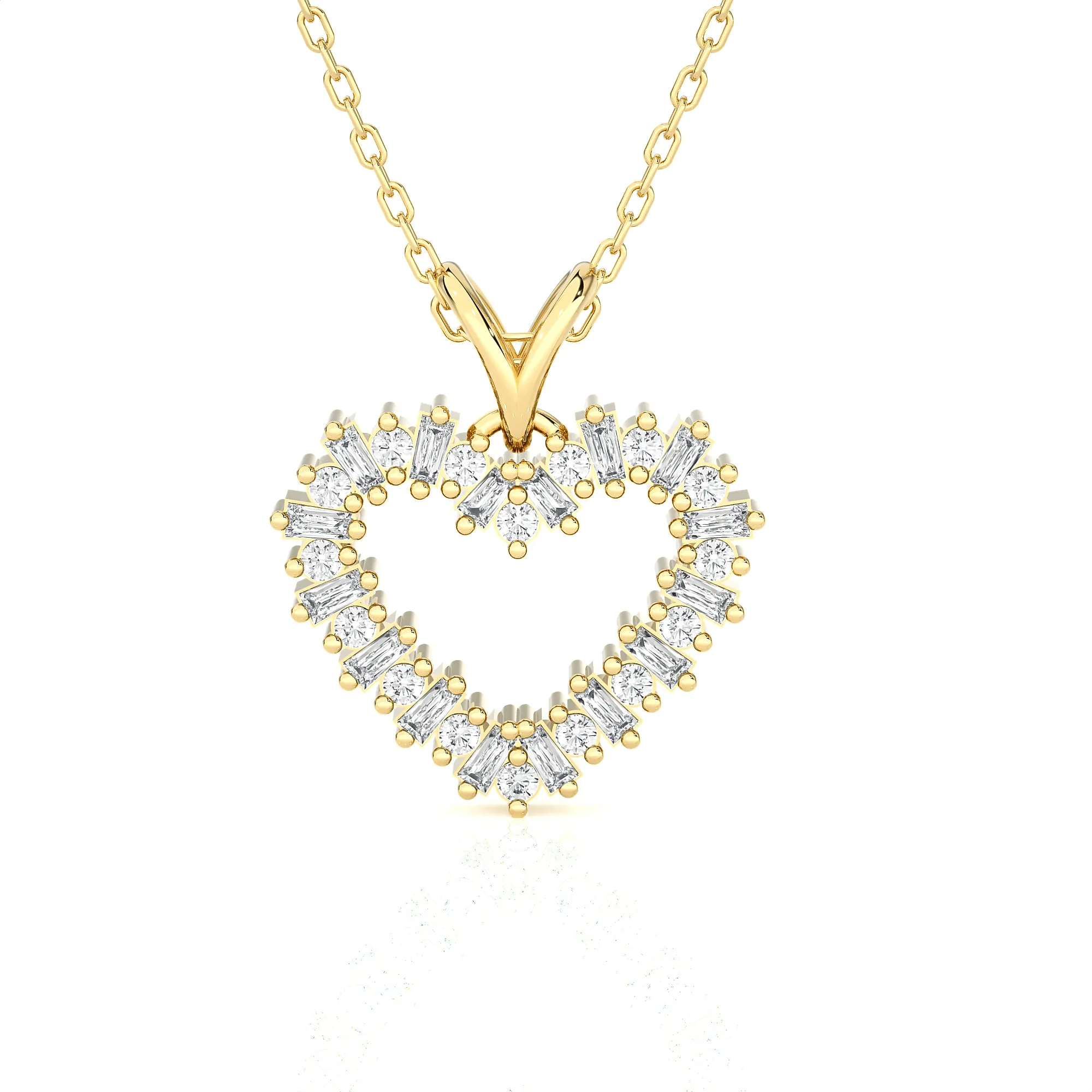 1/4  ctw Round Lab Grown Diamond Heart Pendant