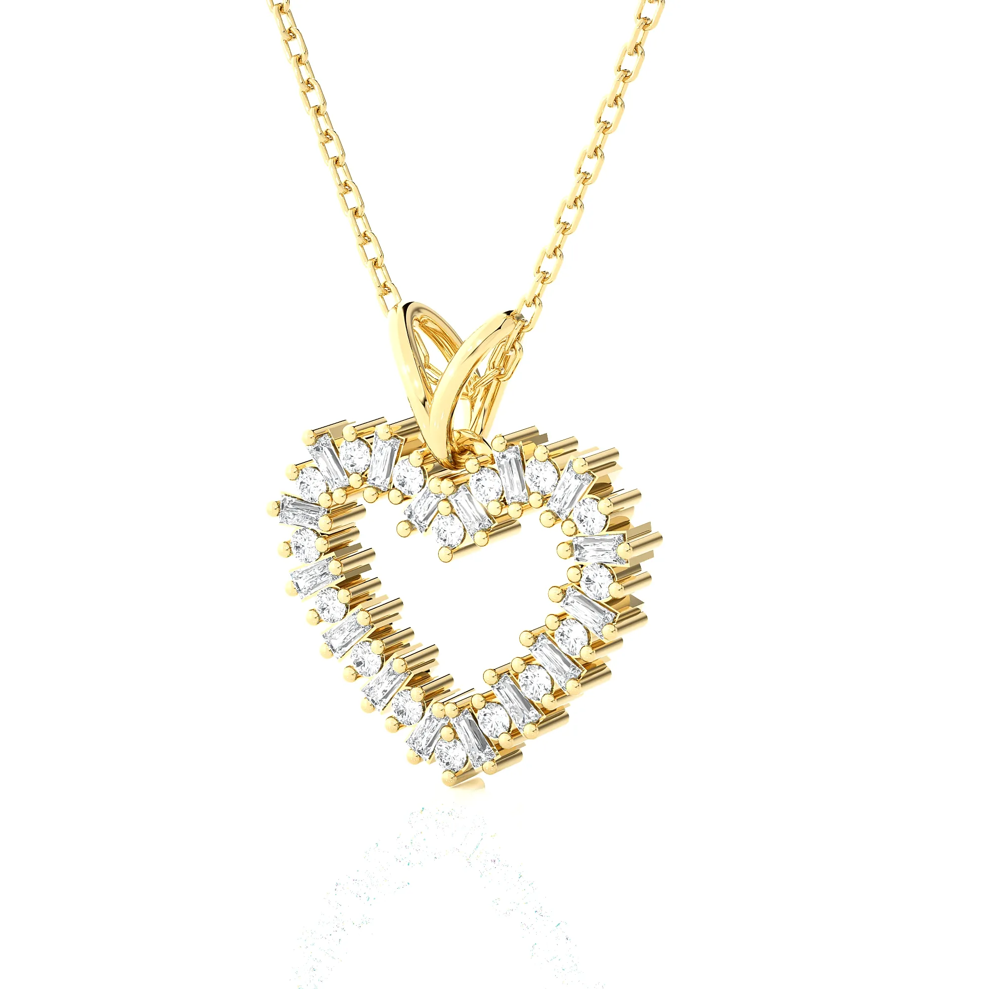 1/4  ctw Round Lab Grown Diamond Heart Pendant