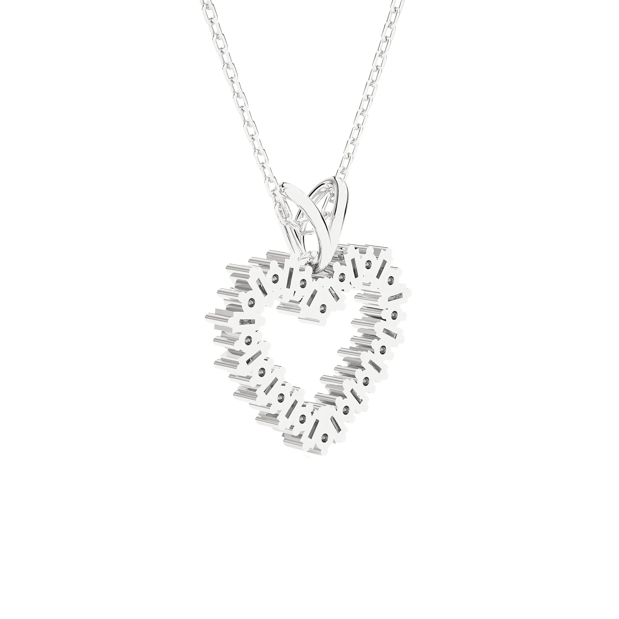 1/4  ctw Round Lab Grown Diamond Heart Pendant