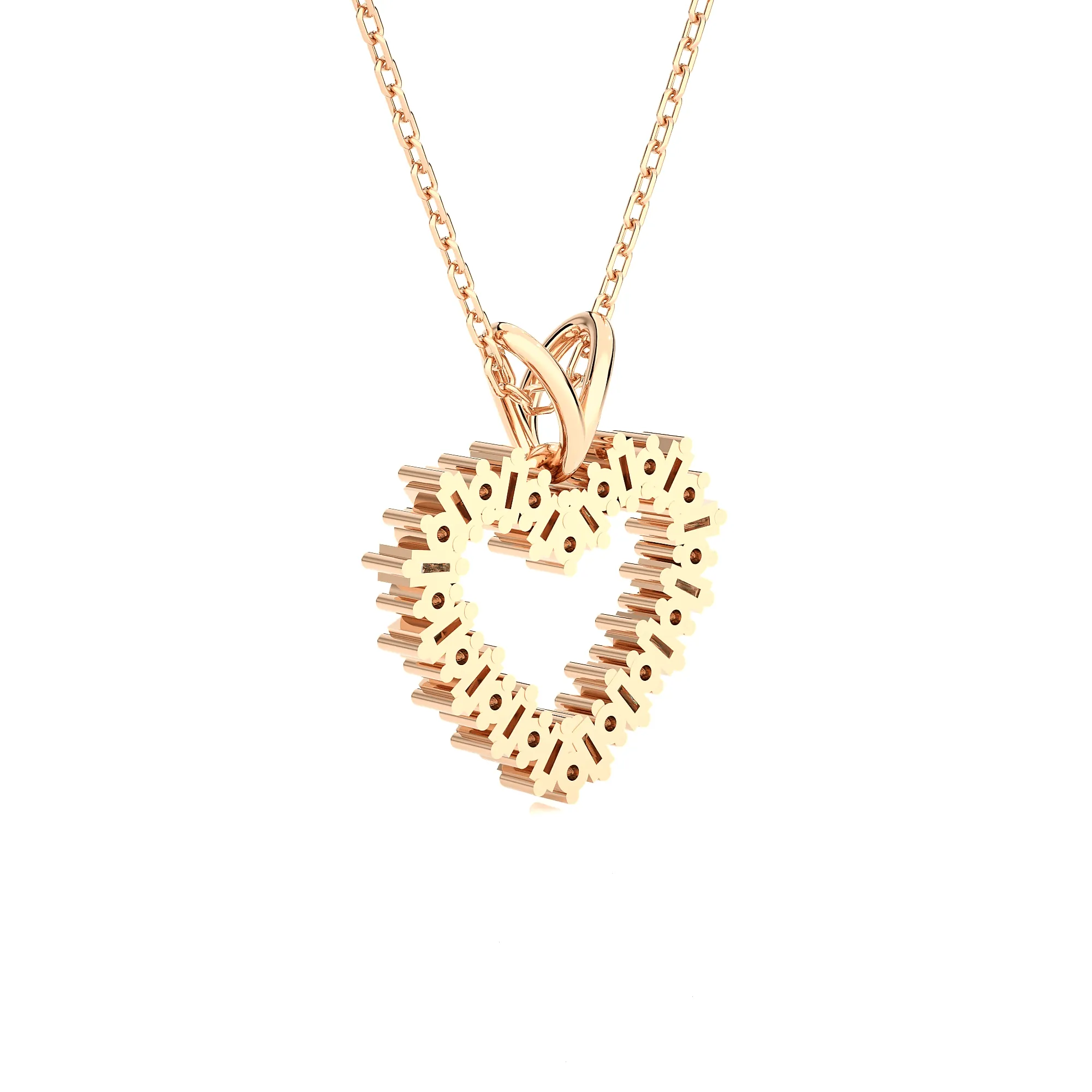 1/4  ctw Round Lab Grown Diamond Heart Pendant