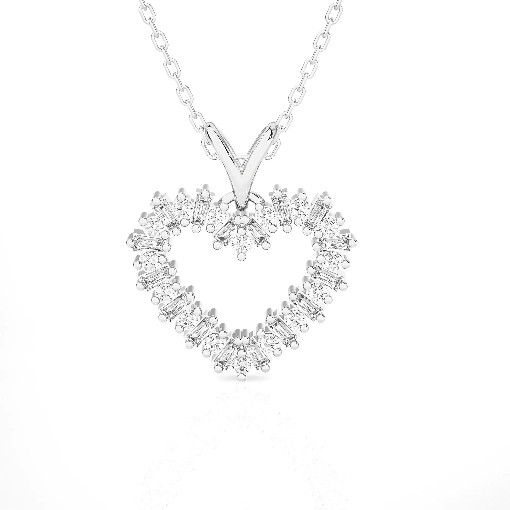 1/4  ctw Round Lab Grown Diamond Heart Pendant