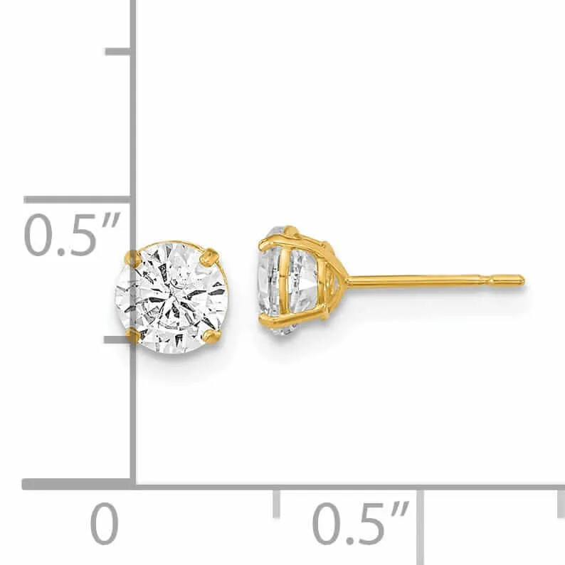 14k 5mm Round Basket Set Stud Earrings