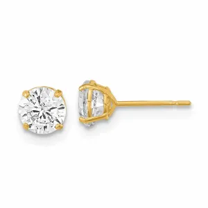 14k 5mm Round Basket Set Stud Earrings