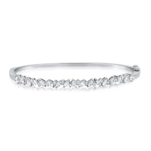 14k Gold & Fancy-Shape Diamond Bangle - 1.25ct