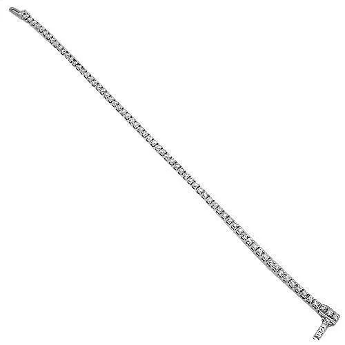 14K Solid White Gold Womens Diamond Tennis Bracelet 3.50 Ctw