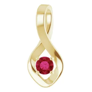 14K Yellow 4 mm Round Natural Ruby Pendant