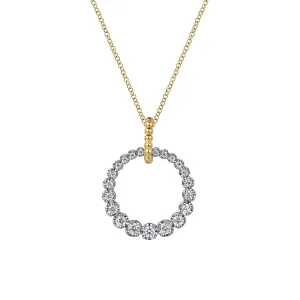 14K Yellow & White Natural Diamond 17.5 inch Necklace