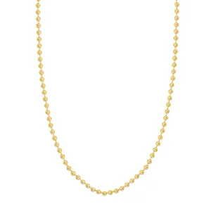 14K Yellow Gold Beaded Necklace