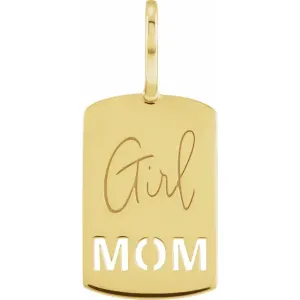 14K Yellow Gold Girl Mom Pendant