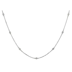 14KT 0.50CT ROUND DIAMONDS BY THE YARD NECKLACE 18"-2 COLORS