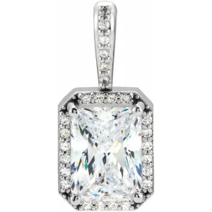 14KW 0.73-CT emerald cut - 0.07 ct RB VS-G