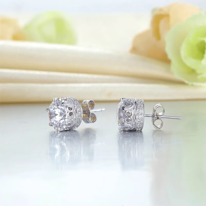 1.5 Carat Vintage Style Stud 925 Sterling Silver Earrings Jewelry XFE8106