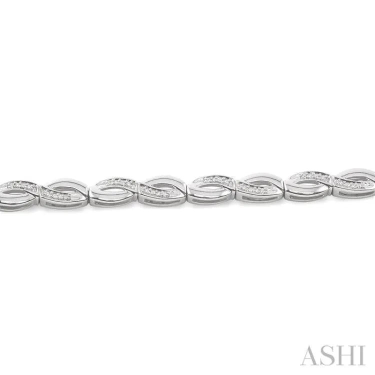 1/6 Ctw 'FIG 8' Shape Single Cut Diamond Bracelet in Sterling Silver