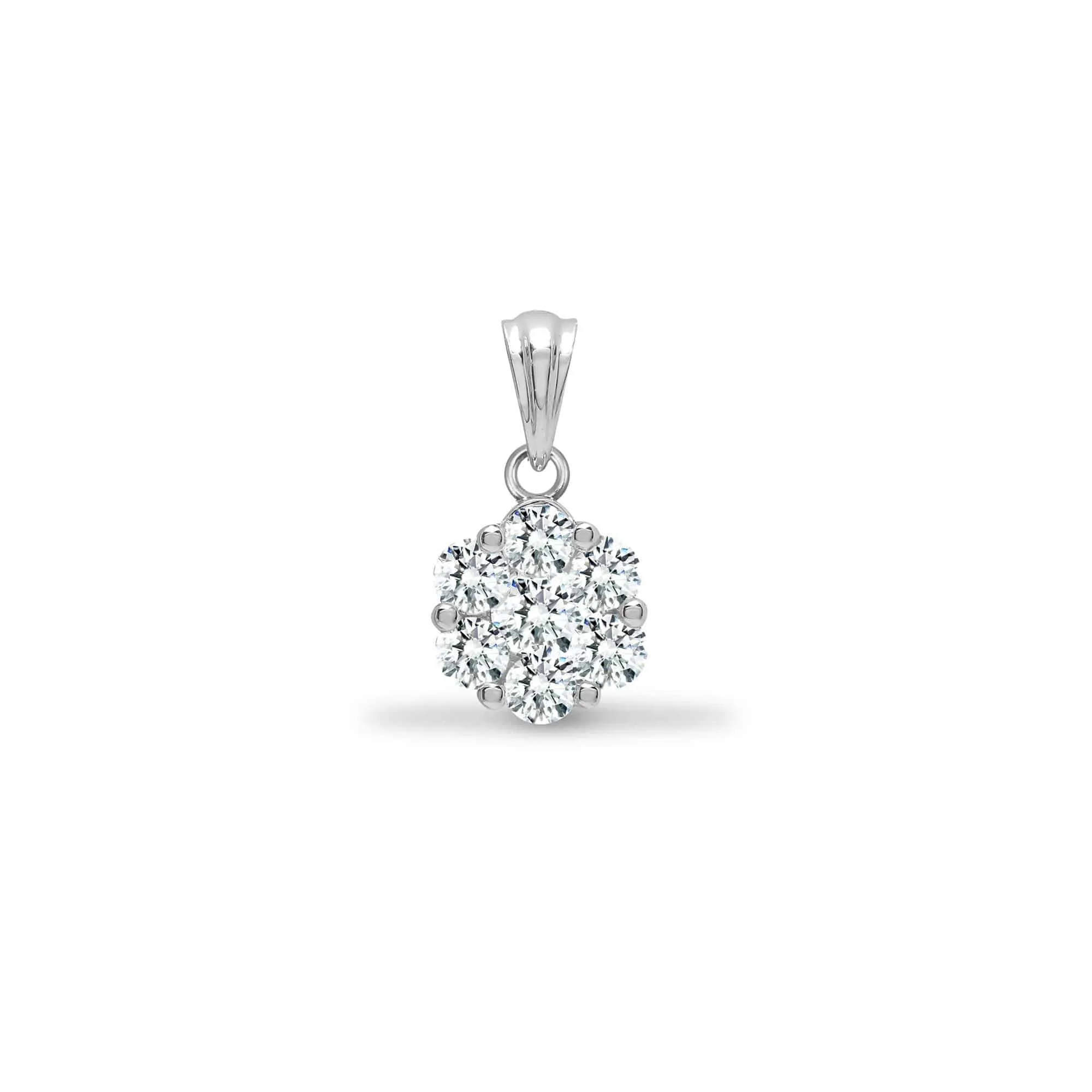 18ct White 0.33ct Diamond 7 Stone Cluster Pendant