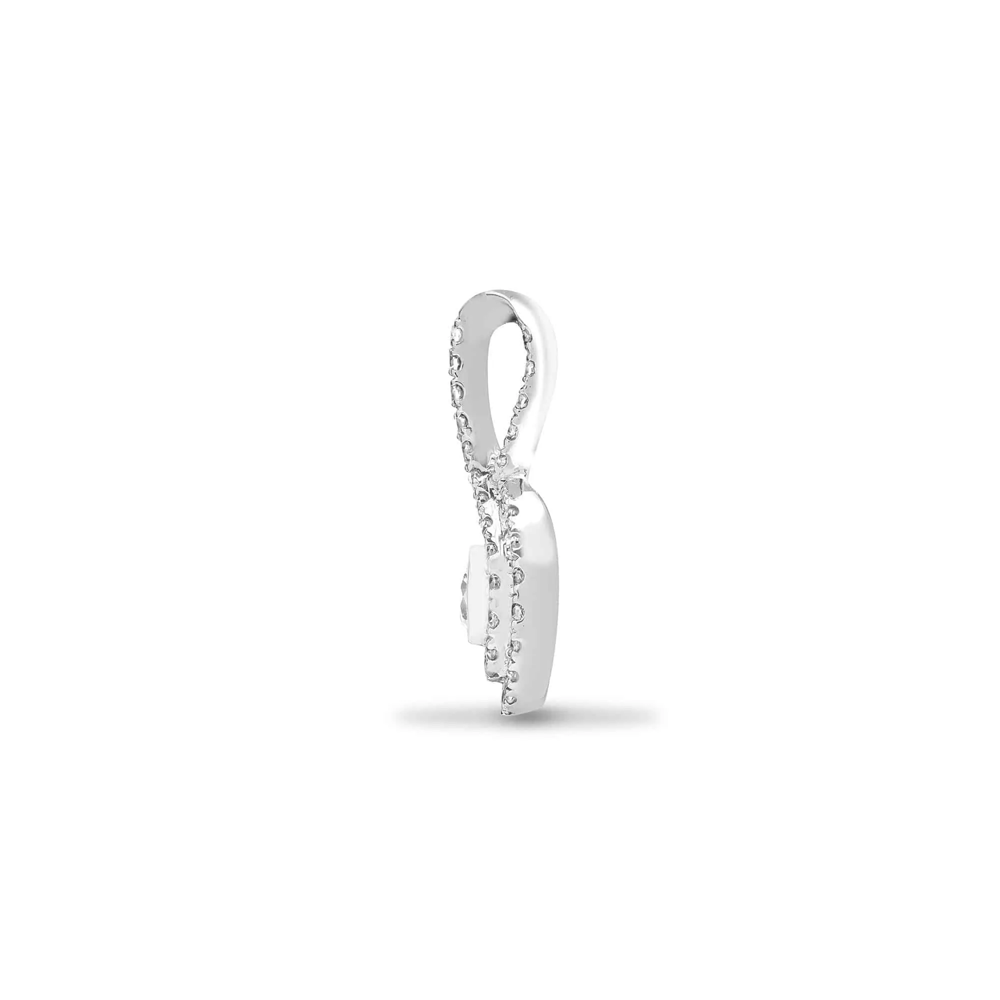 18ct White Gold 0.48ct Diamond Looped Bale Cluster Pendant