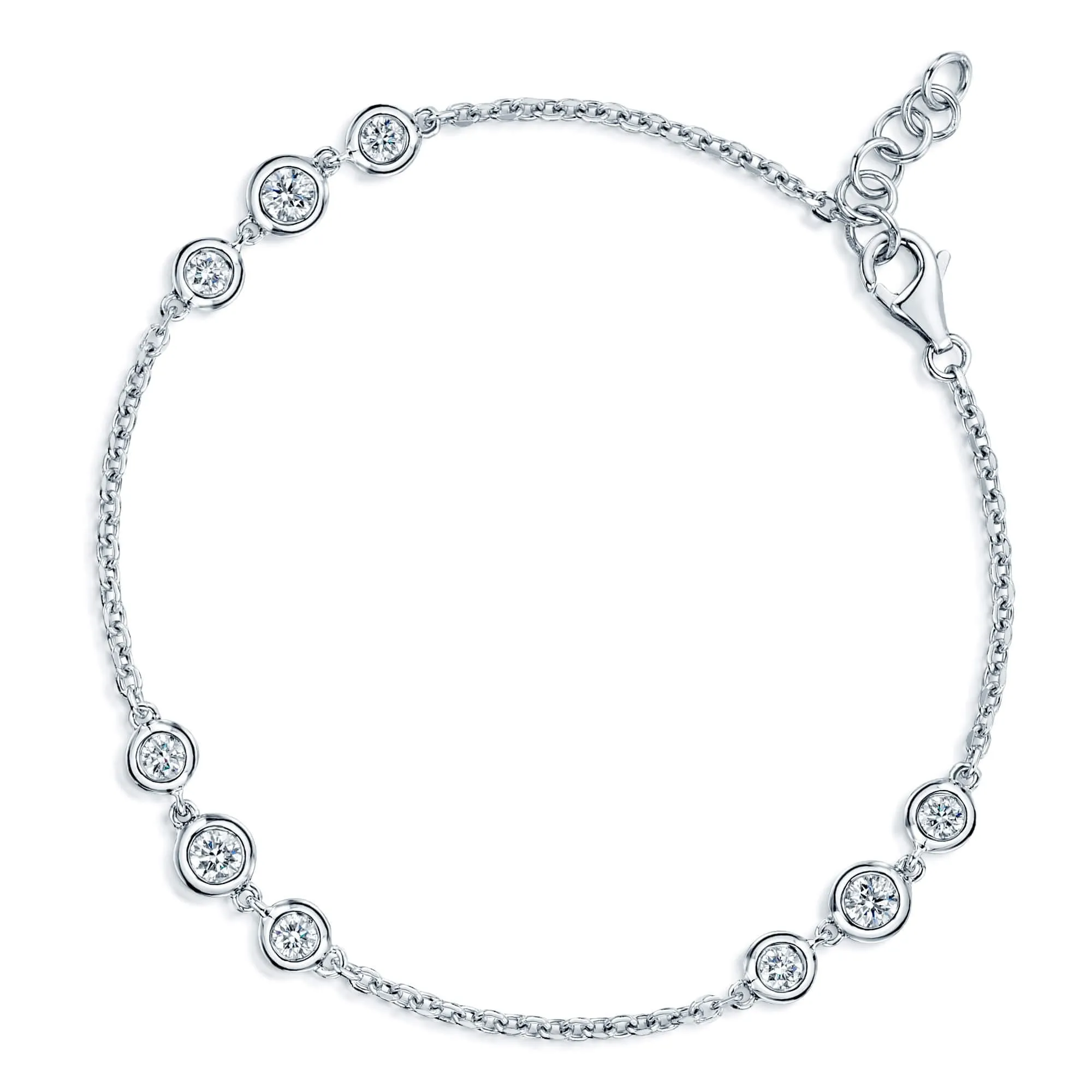 18ct White Gold Chain & Diamond Set Bracelet