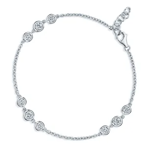 18ct White Gold Chain & Diamond Set Bracelet