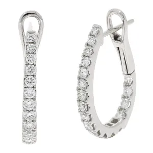 18ct White Gold Diamond hoop earrings