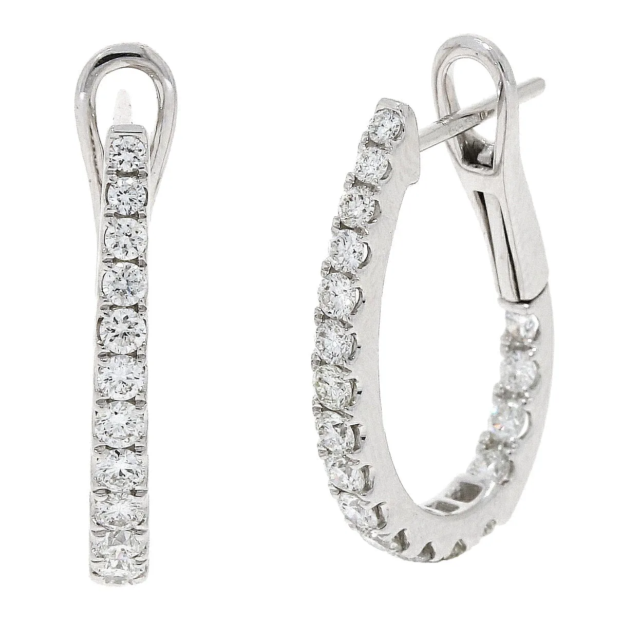 18ct White Gold Diamond hoop earrings