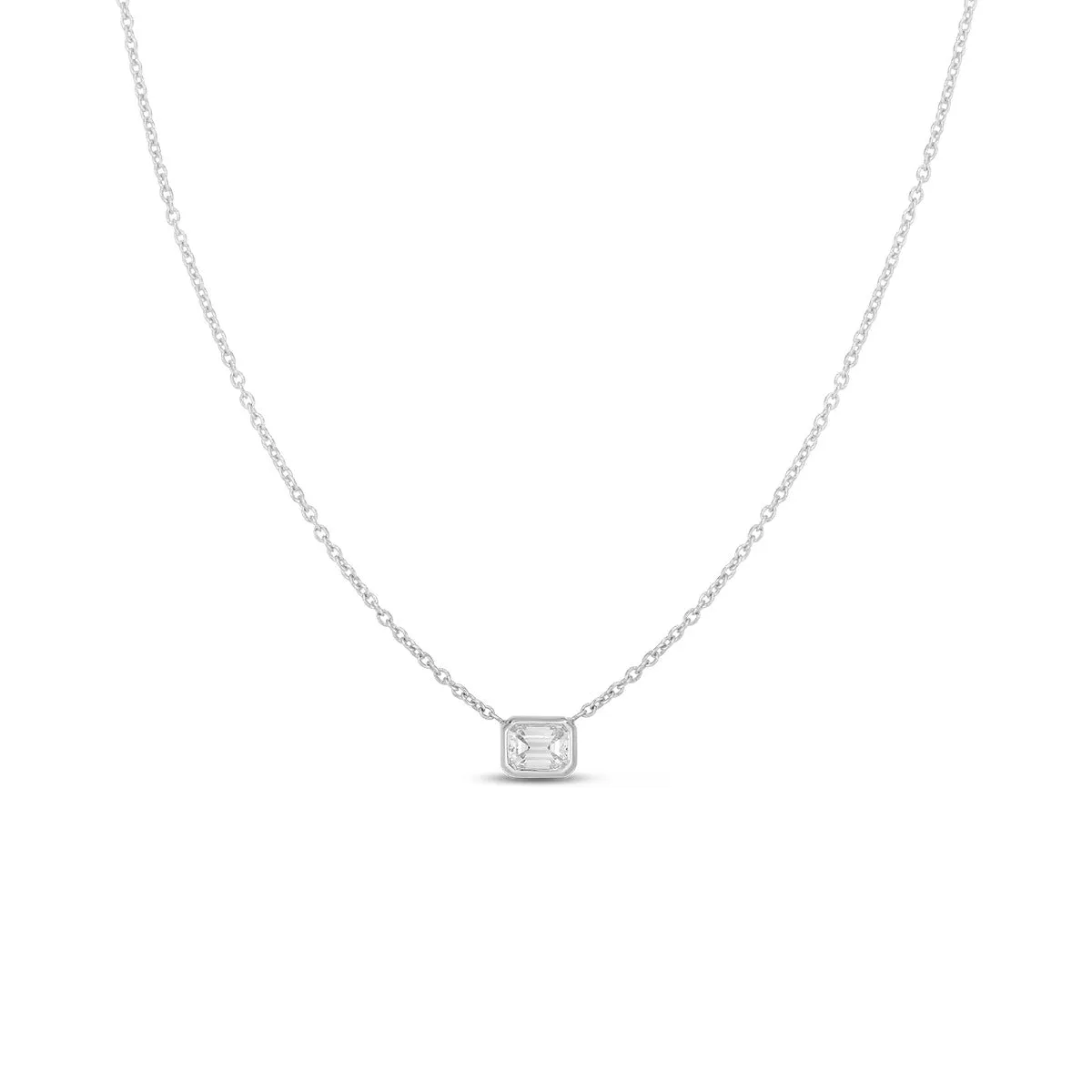 18k Emerald Cut Diamond Necklace