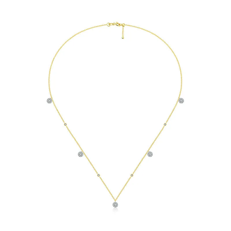 18k Gold Round Shape Diamond Necklace / Choker