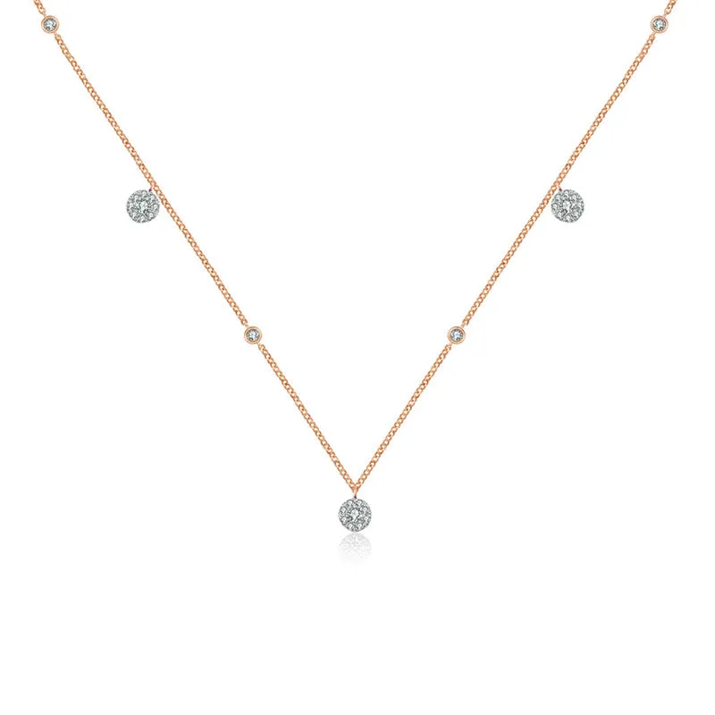 18k Gold Round Shape Diamond Necklace / Choker