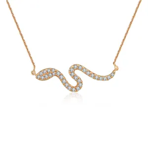 18k Gold Snake Shape Diamond Necklace