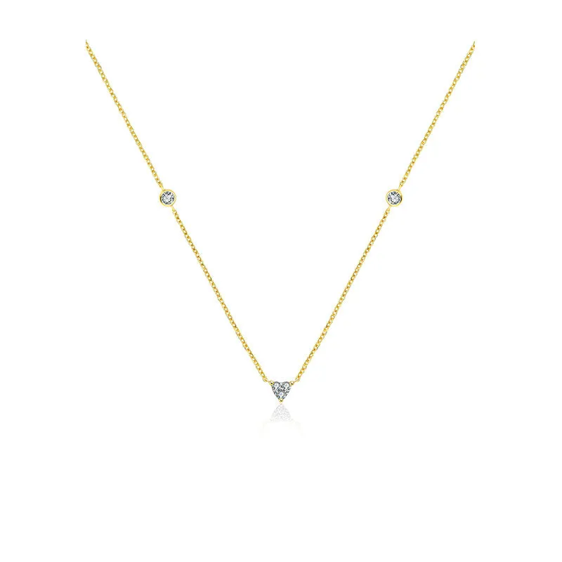 18k Gold Trianlgle Shape Diamond Necklace / Choker