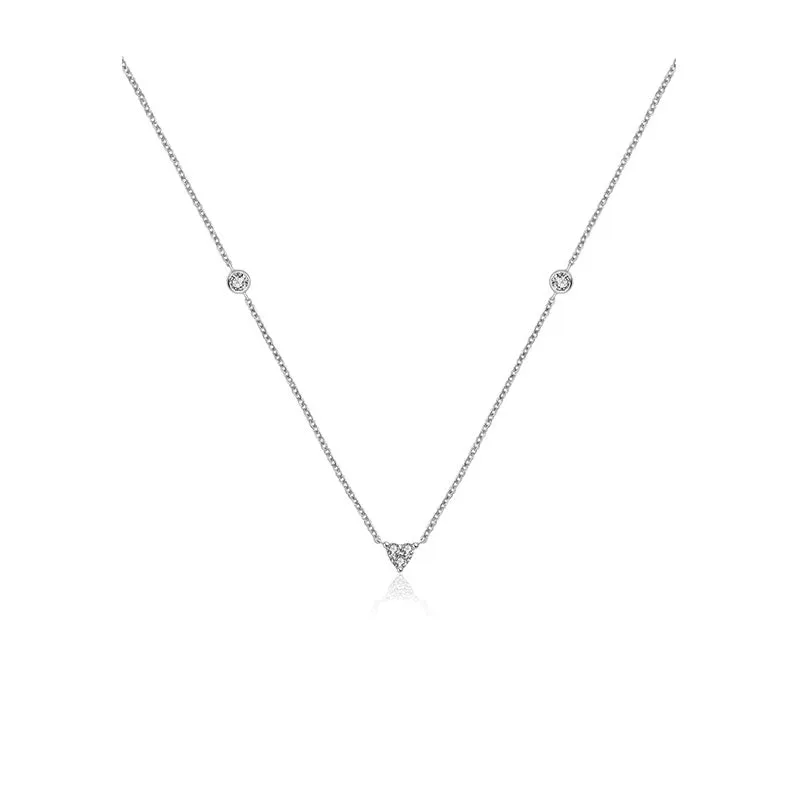 18k Gold Trianlgle Shape Diamond Necklace / Choker