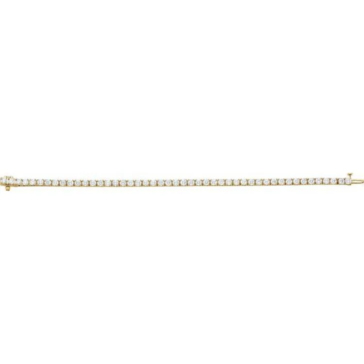 18K Yellow 7 CTW Natural Diamond Line 7 1/4" Bracelet