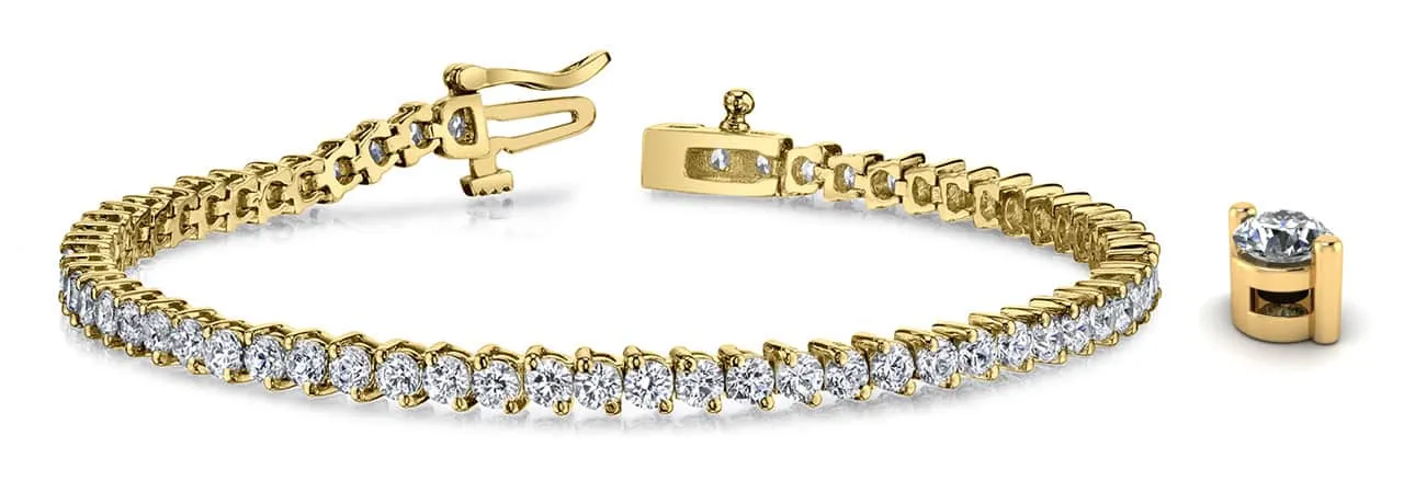 2 Prong Set Round Lab-Grown Diamond Tennis Bracelet with 0.58 ct.(finished) 1.2mm