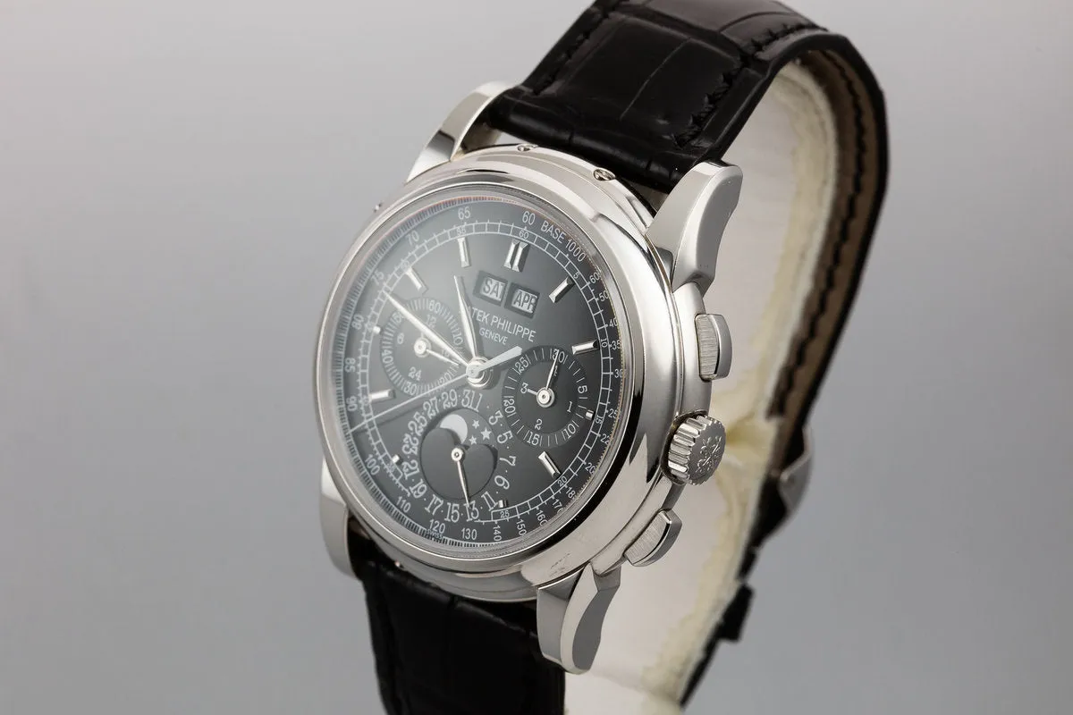 2009 Patek Philippe Platinum Perpetual Calendar Chronograph 5970P-001 With Box and Papers