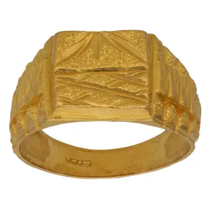 22ct Gold Patterned Signet Ring Size U