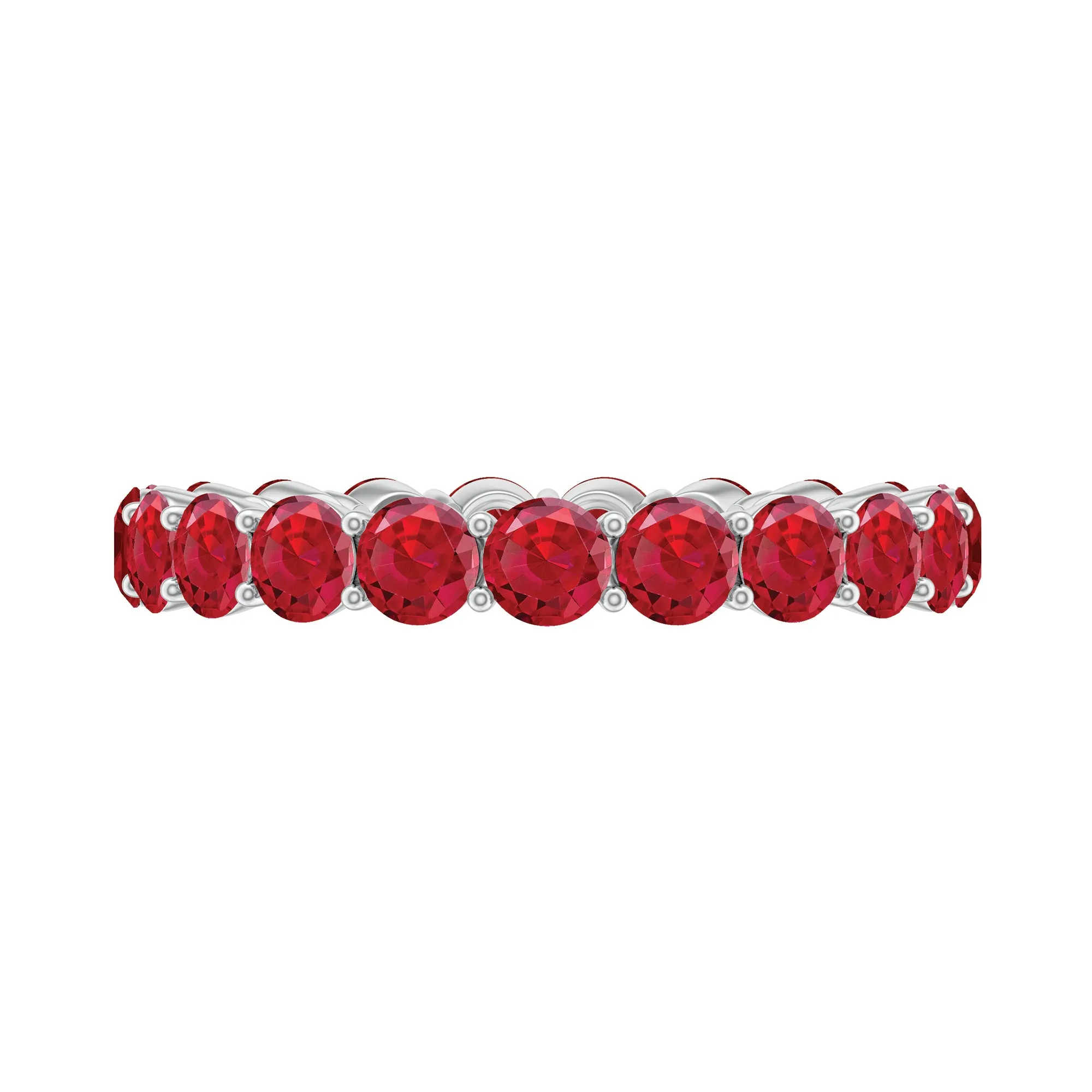 3 CT Round Lab-Created Ruby Full Eternity Band Ring in Gold