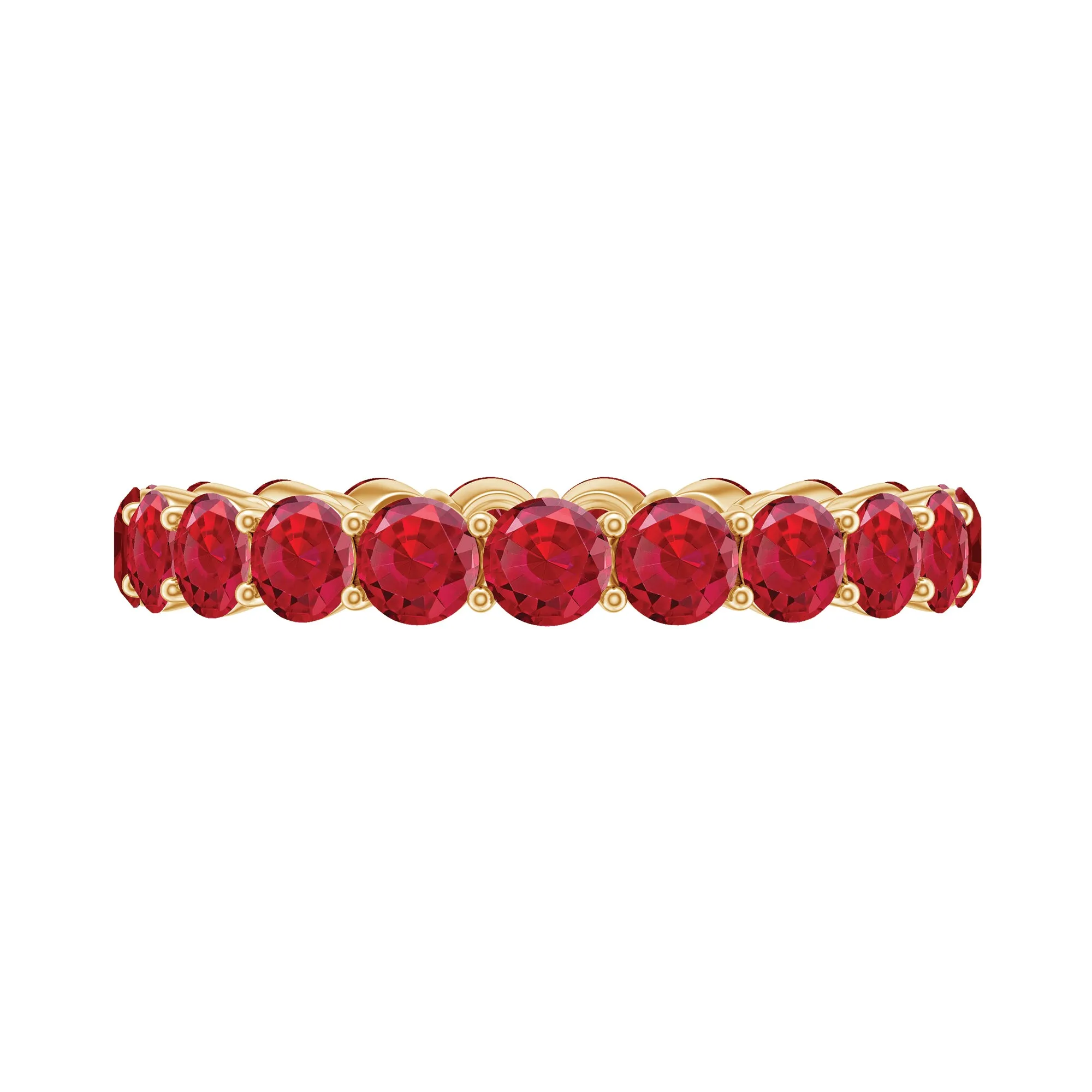 3 CT Round Lab-Created Ruby Full Eternity Band Ring in Gold