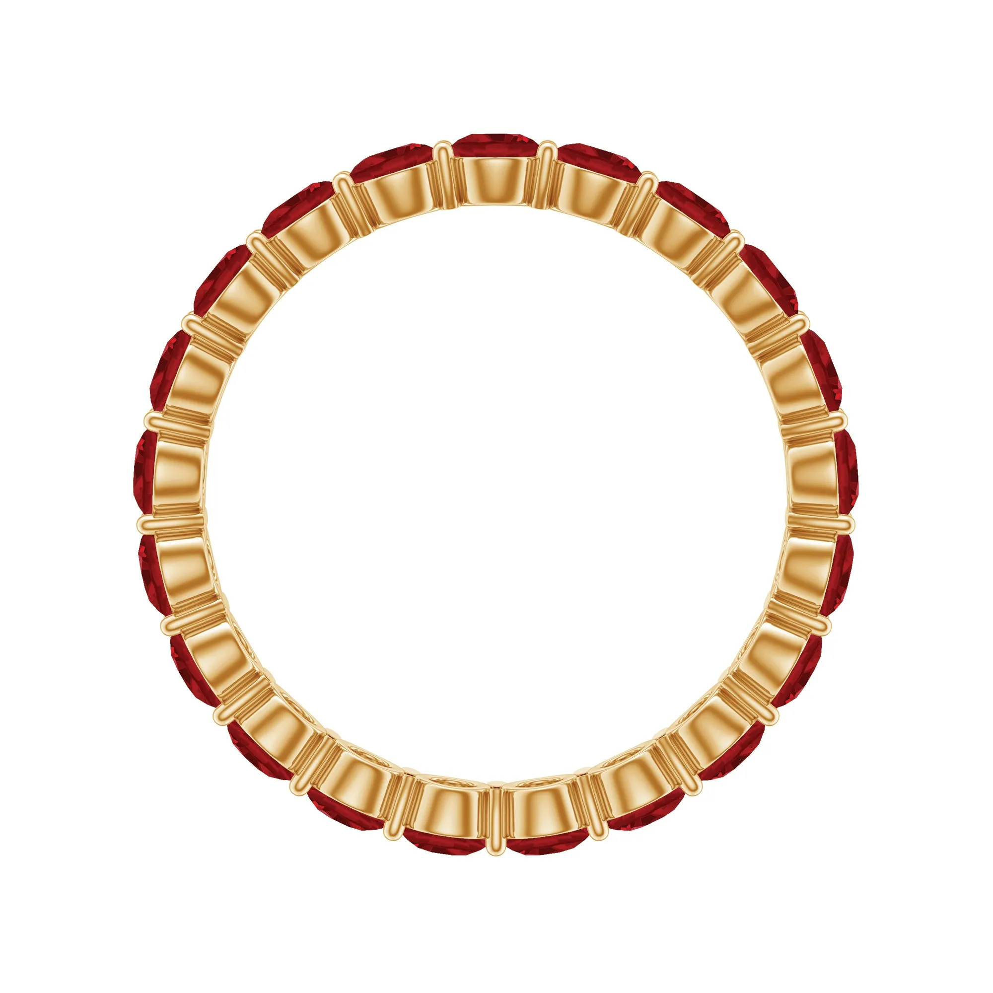 3 CT Round Lab-Created Ruby Full Eternity Band Ring in Gold