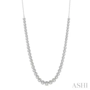 3 ctw Round Cut Diamond Illusion Necklace in 14K White Gold