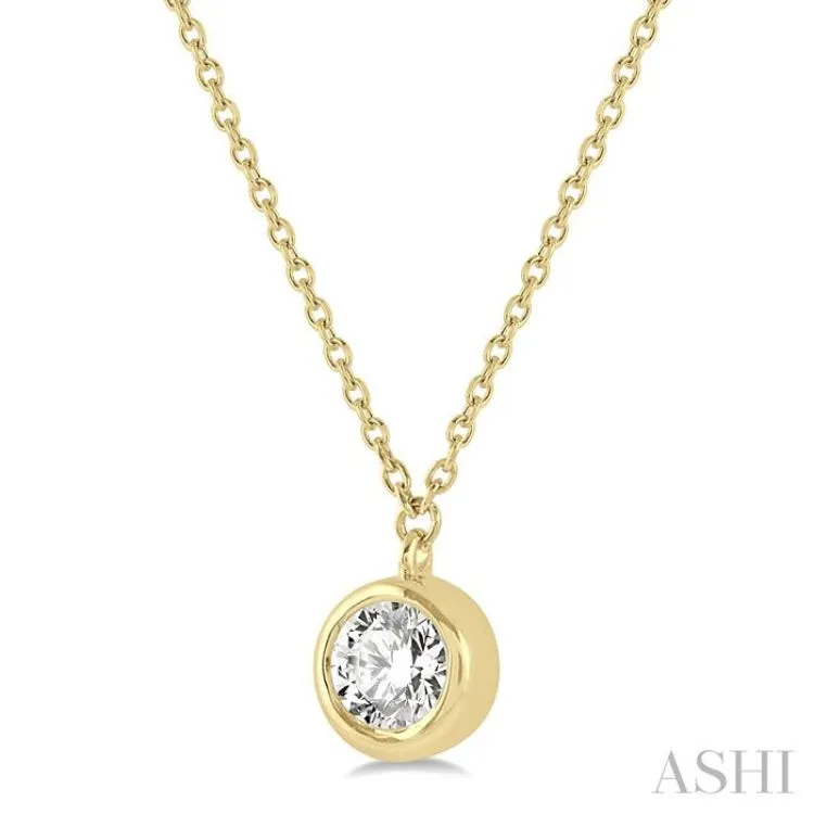 3/8 ctw Round Cut Diamond Necklace in 14K Yellow Gold