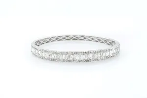 4.5 ct Baguette Diamond Bangle Bracelet 18k