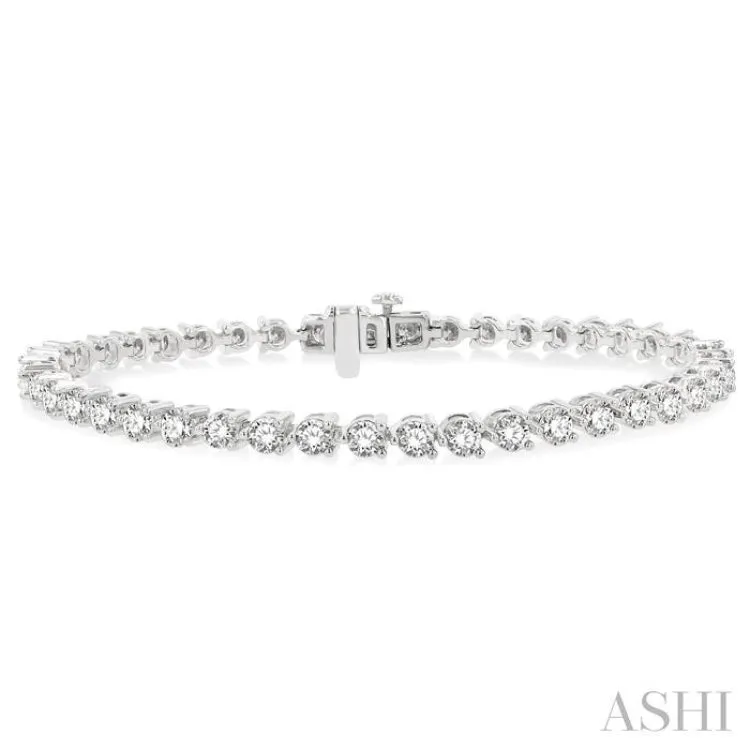 5.00CT RDDM 3 PRONG BRACELET WG 14K-G*