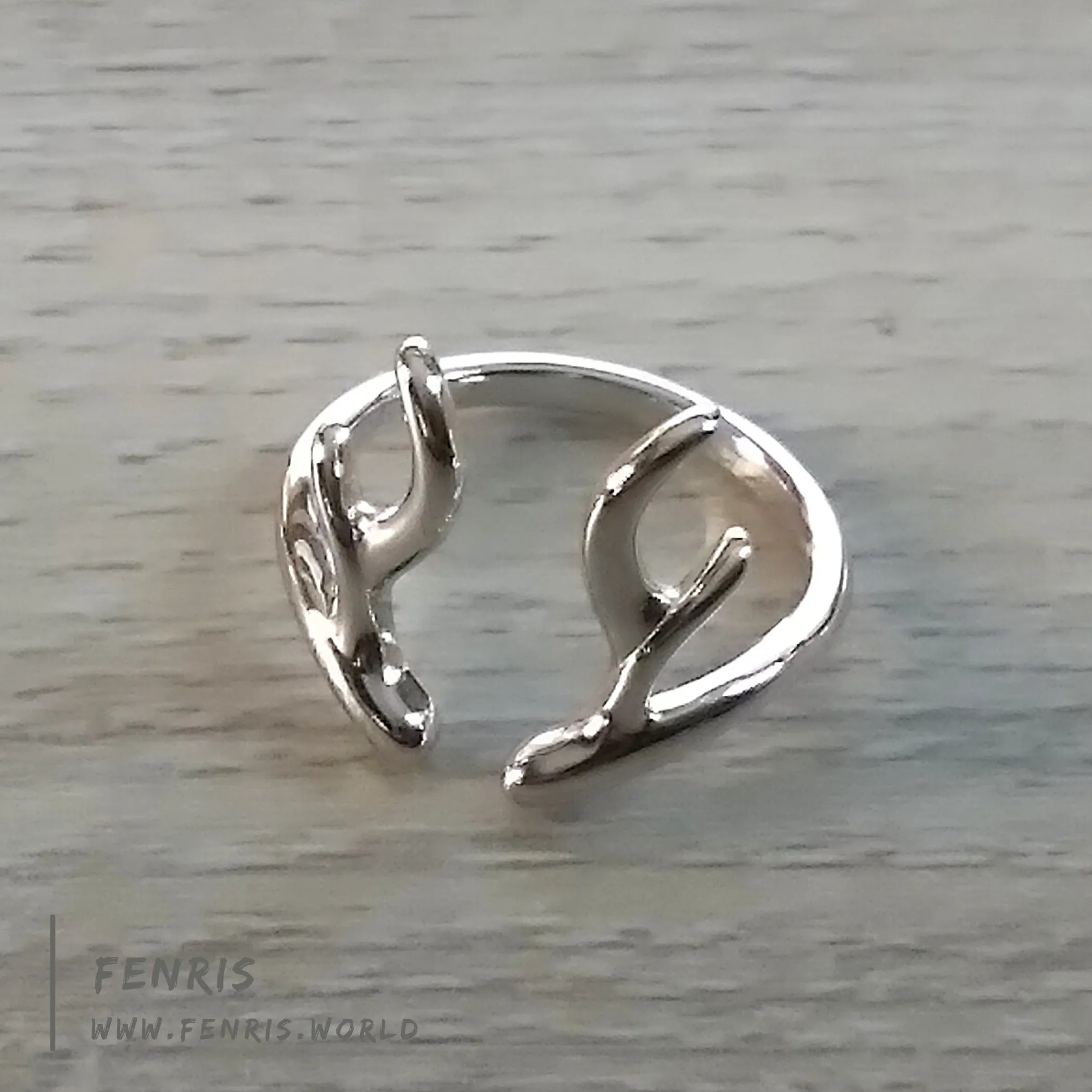 925 Silver Ring Antler Adjustable - Fenris