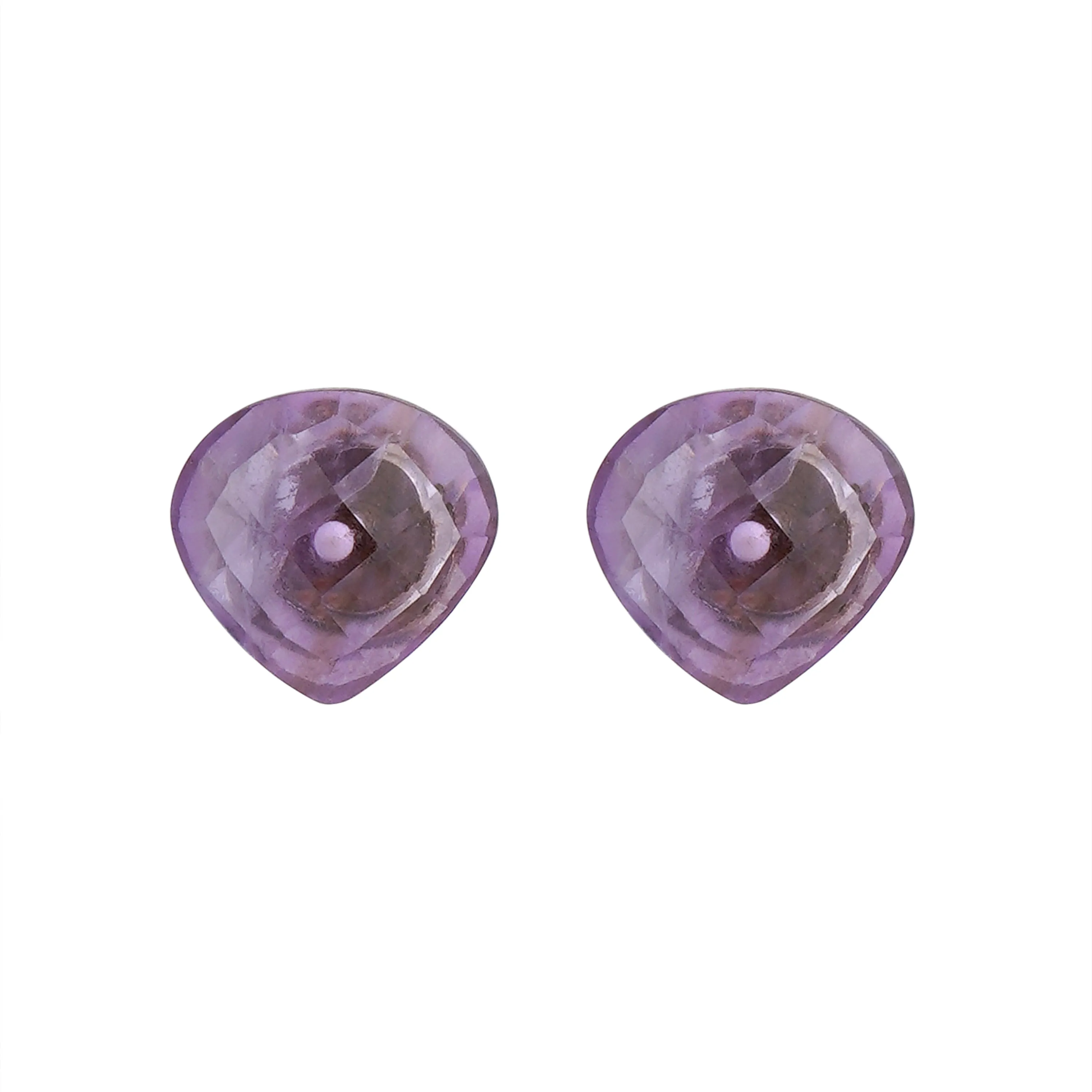 925 Sterling Silver Stud Earrings - Amethyst Stone