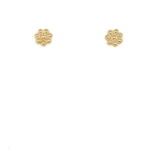 9ct Yellow Gold Flower Stud Earrings