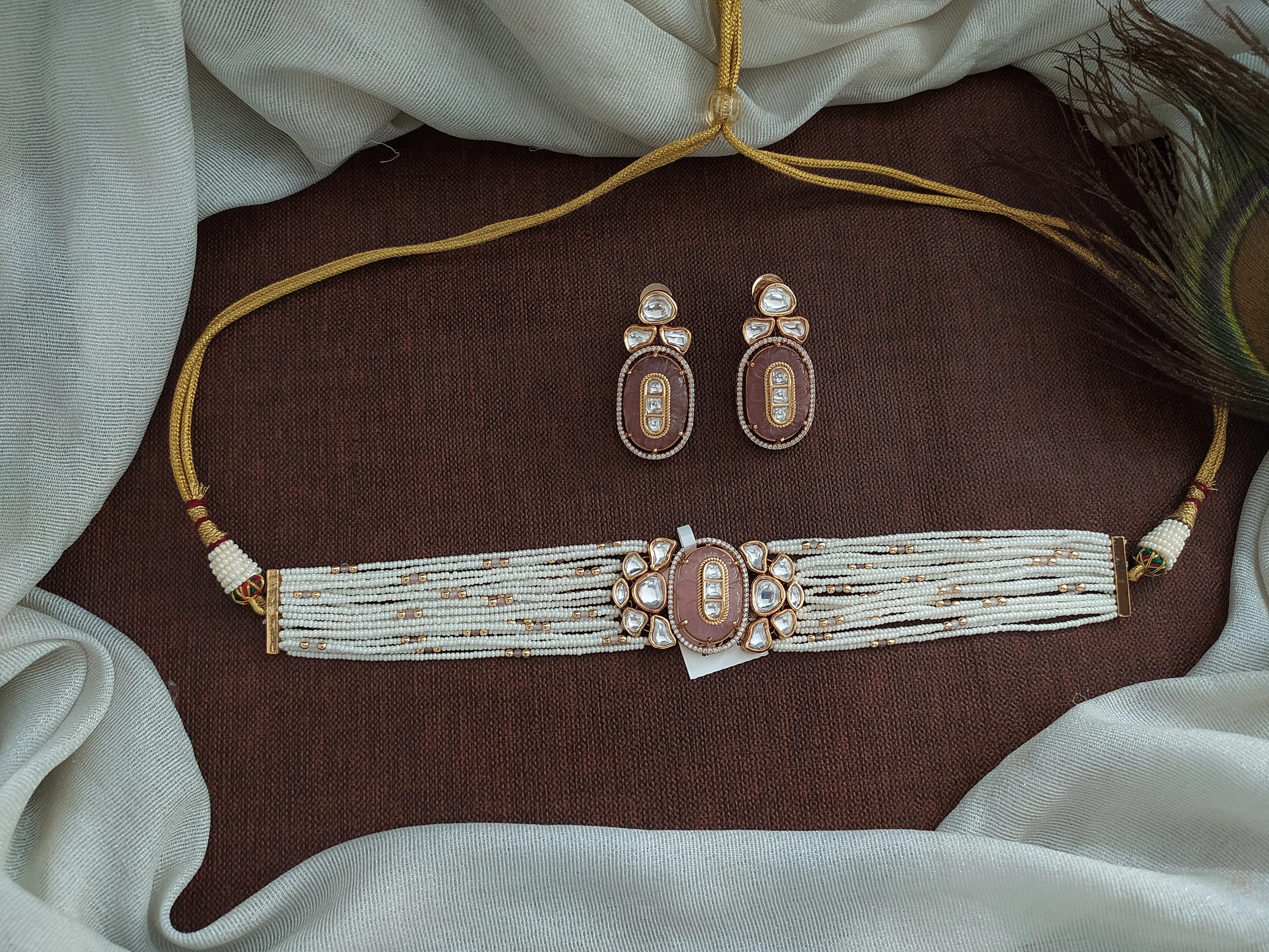 A Touch of Joy With Kundan Choker Set with Delicate Pearls