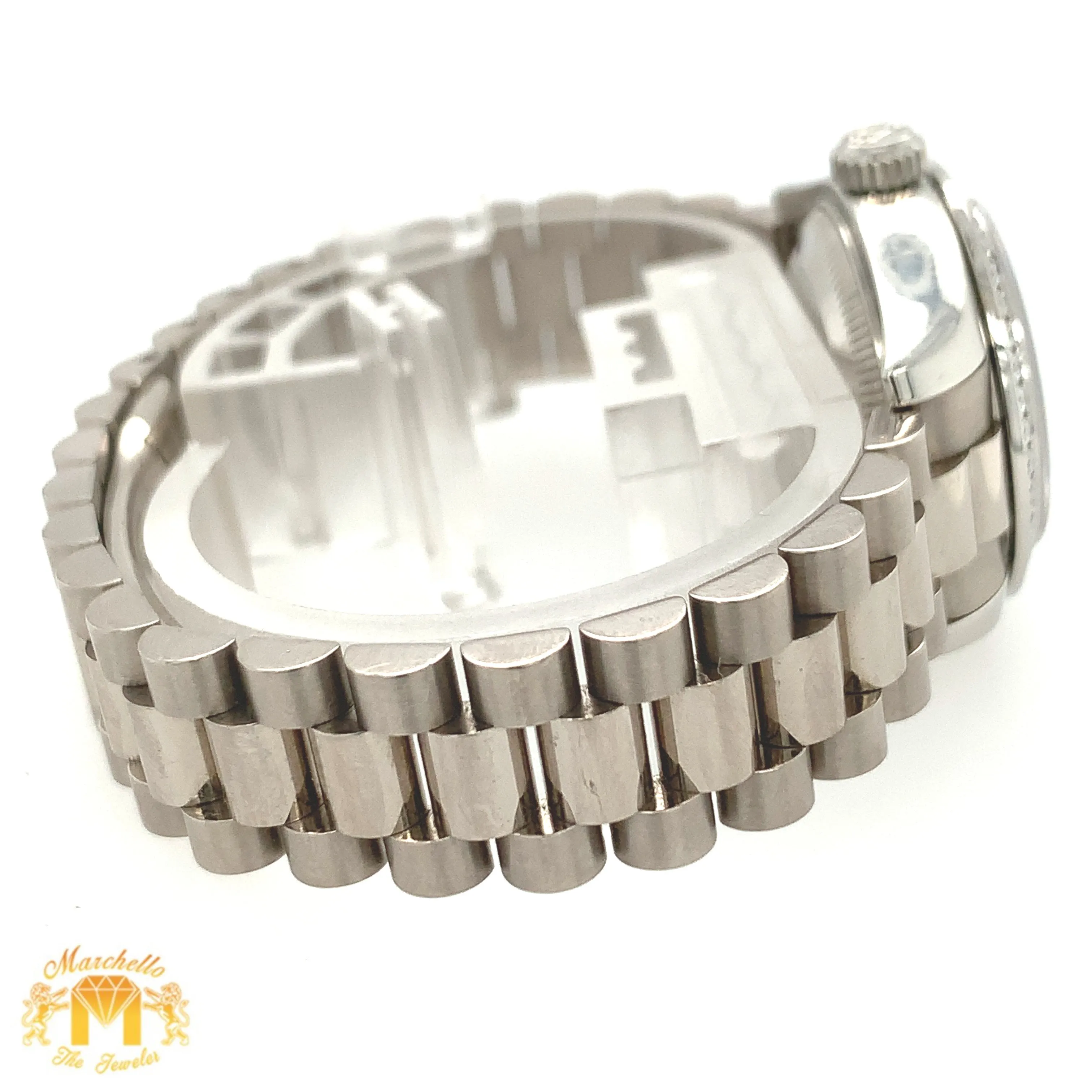 All Factory Platinum and Diamond 26mm Ladies’ Rolex Datejust Watch (papers, grey diamond dial)